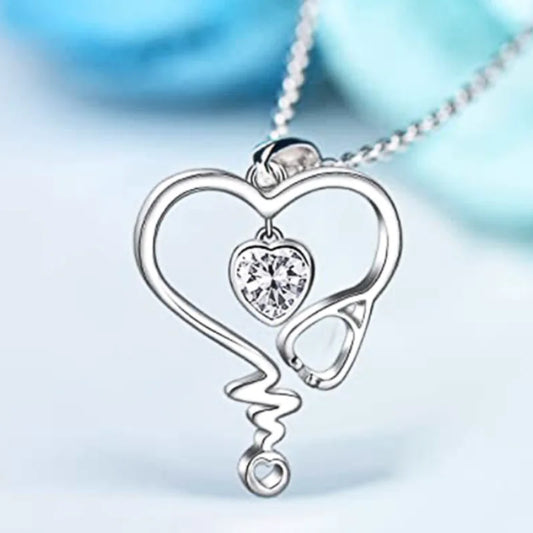 CAOSHI Fashion Irregular Heart Necklace Female Trendy Party Jewelry with Brilliant Zirconia Chic Accessories Mother's Day Gift