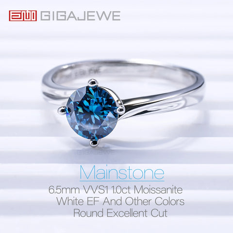 GIGAJEWE Moissanite1.0ct 6.5mm NovaColor