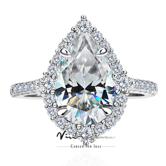 Vinregem 3EX VVS1 D Moissanite Diamond Ring