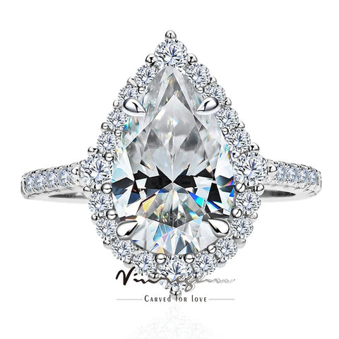 Vinregem 3EX VVS1 D Moissanite Diamond Ring