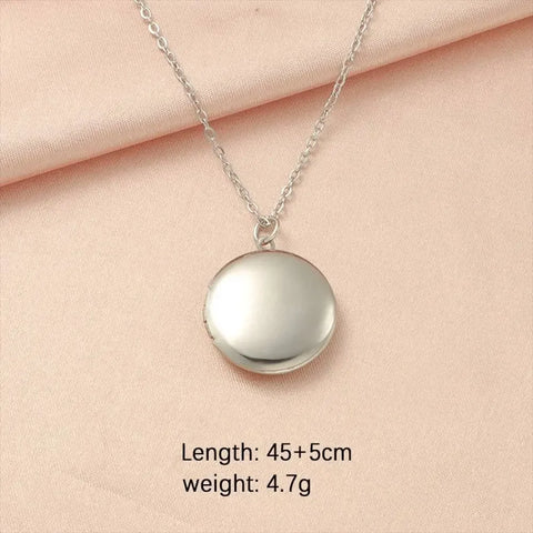 New Fashion Unisex Titanium Steel Necklace Heart Shaped Photo Picture Locket Lover Friend Pendant Chain Jewelry Accessoires