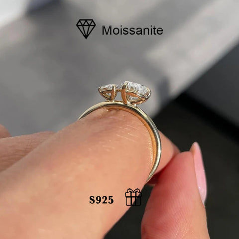 925 silver classic Mosan diamond ring