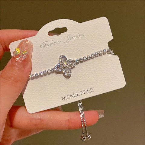 Korean Original Design Sparkling Zircon Flower Bracelet