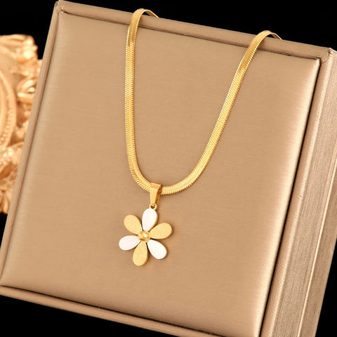 EILIECK 316L Stainless Steel Star Flower Bear Necklace Earrings