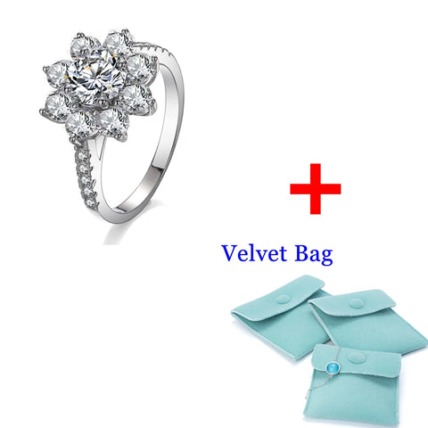 2 Carat Sunflower Real Moissanite Engagement Ring - BOLEVARD RING