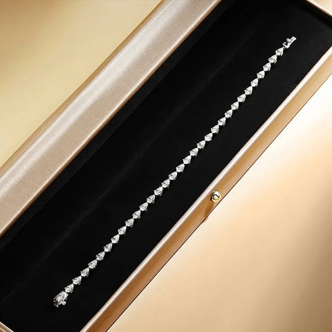 Pear Cut All Moissanite Diamond Bracelet