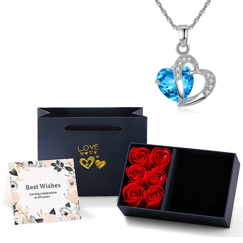 Zircon Heart Pendant Necklaces