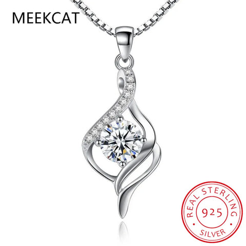 Natural Purple Amethyst 925 Sterling Silver round Cut Water Drop Pendant Necklace Gemstone Statement Fine Jewelry Colar De Prata