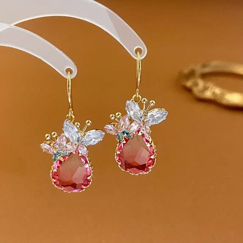 Zircon Wheat Tassel Pendant Gold Color U-shaped