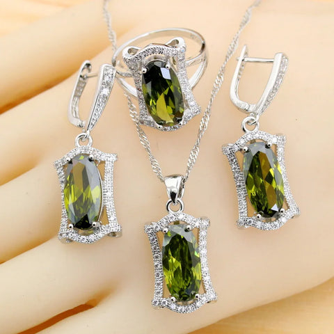 luxury Purple Zirconia 925 Silver Jewelry Sets