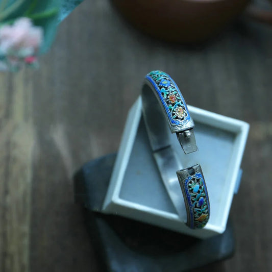 Cloisonne enamel Thai silver 925 silver bracelets