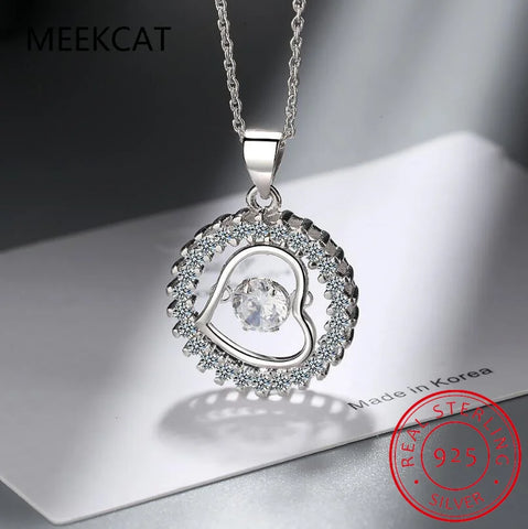 Moissanite Necklace Halo Pendant 0.5ct 925 Sterling Silver
