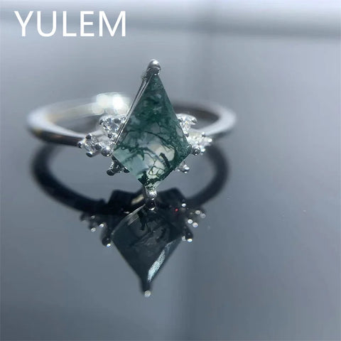 YULEM Natural Kite Moss Agate Ring - BOLEVARD RING