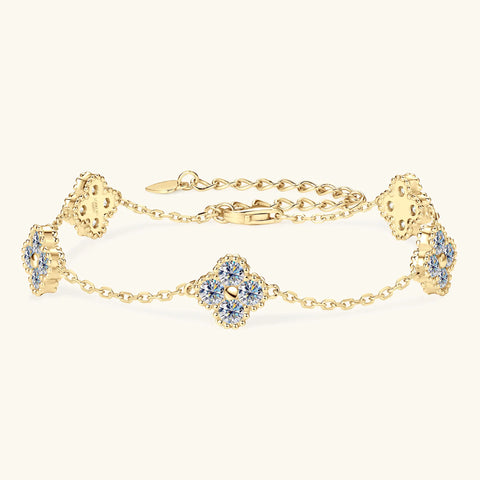 Sweetrain 18k Gold Plated 3mm Moissanite Bracelet