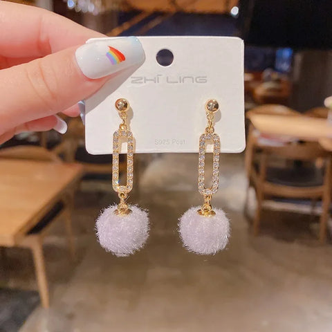 Zircon Wheat Tassel Pendant Gold Color U-shaped