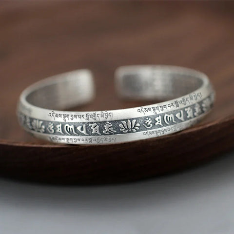 Prajnaparamita Heart Sutra Lotus Flower Bracelet