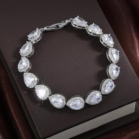 Geometric Water Drop CZ Bracelet
