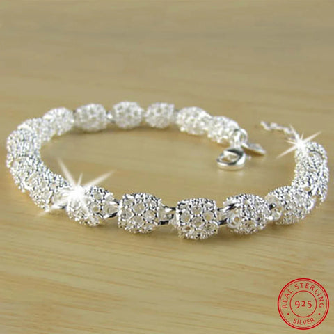 925 Silver Flower Beads Charm Bracelets