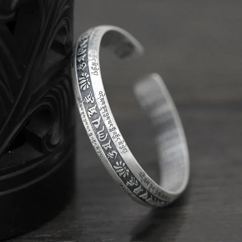 Prajnaparamita Heart Sutra Lotus Flower Bracelet