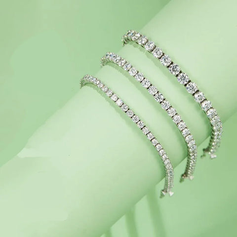 Real 3MM D VVS Moissanite Tennis Bracelet