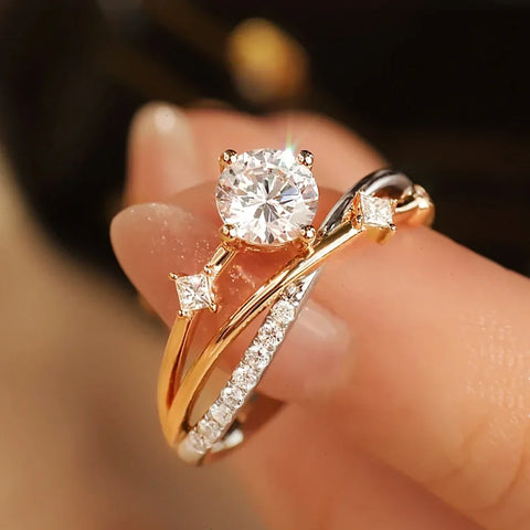 1Carat Real Moissanite Diamond Engagement rings