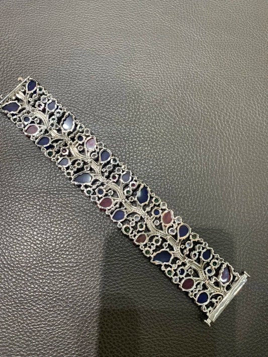 multi color leaf bracelet
