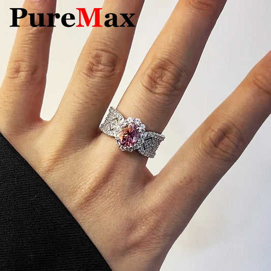 Fashion Pink 1ct Oval Moissanite Ring