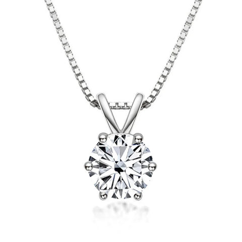 Bague Ringen 100% 925 Sterling Silver 1ct Moissanite Necklace