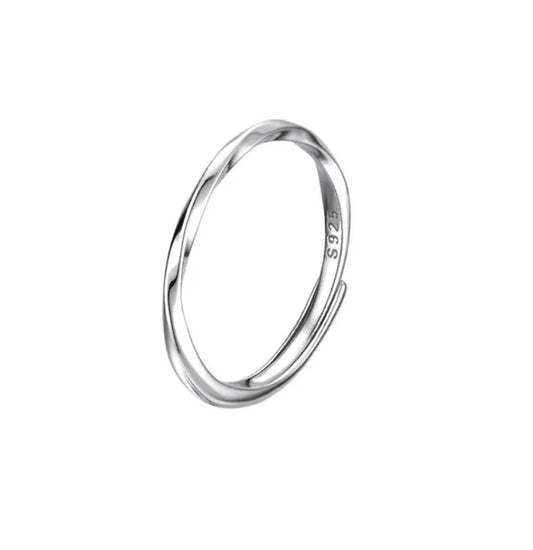 2025 New Silver Color Round Plain Ring