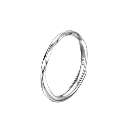 2025 New Silver Color Round Plain Ring