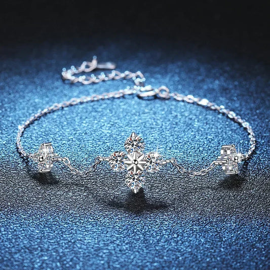 EWYA Real GRA Certified 1.2cttw D Color Moissanite Bracelet