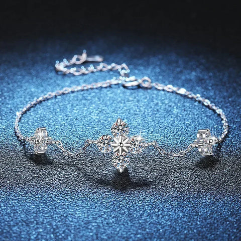 EWYA Real GRA Certified 1.2cttw D Color Moissanite Bracelet