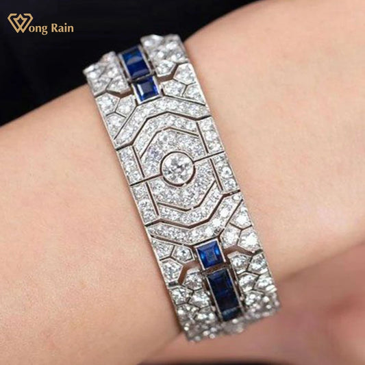 Wong Rain Luxury 100% 925 Sterling Silver Sapphire