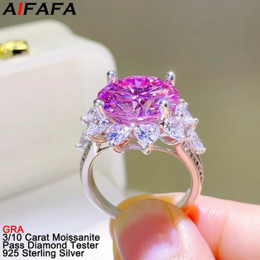 3/10 Carat Pink Moissanite Rings