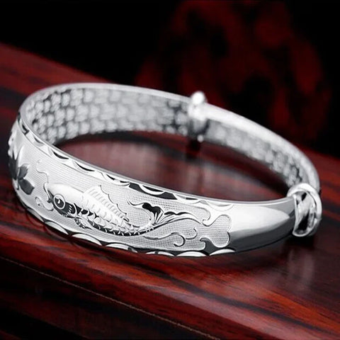 Luxury 925 Sterling Silver Pisces play lotus bracelets