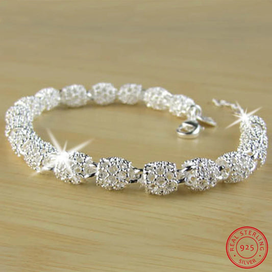 925 Silver Flower Beads Charm Bracelets