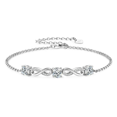 18k Gold Plated 5mm 1.5CTW Moissanite Infinity Bracelet