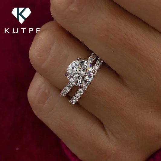 Full Moissanite Bridal Rings Set