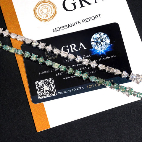 PureMax Fashion 5mm Blue Green Pass diamond Bracelet