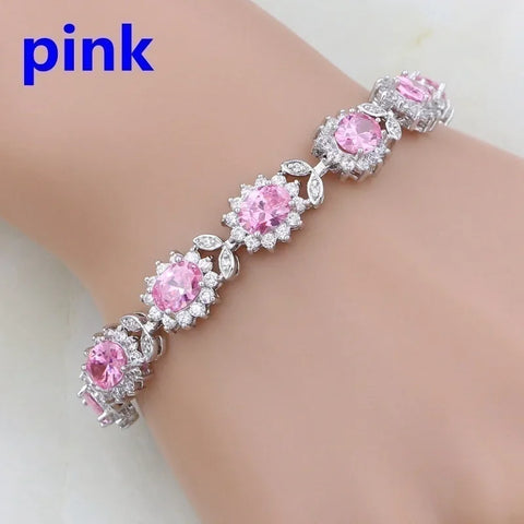 Graceful Green Crystal Leaf Bracelet