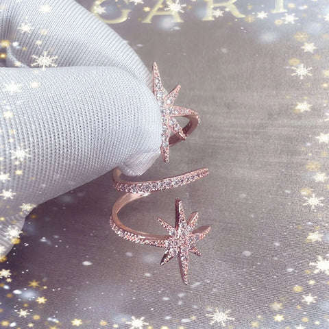 Temperament decompression eight star open ring