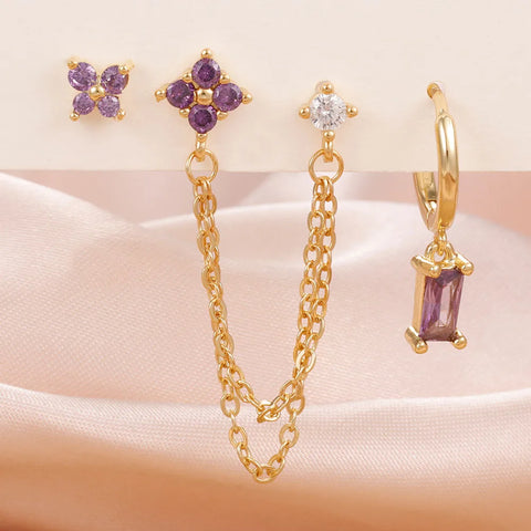 3PCS Exquisite Stainless Steel 12Earrings