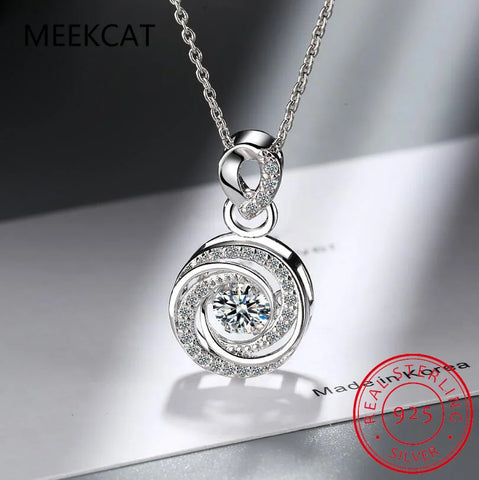 Moissanite Necklace Halo Pendant 0.5ct 925 Sterling Silver