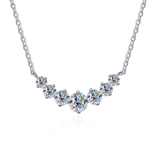 JoyceJelly 5 Moissanite stones Necklace For Women Wedding Jewely with GRA Certified 925 Sterling Sliver Plated 18k White Gold