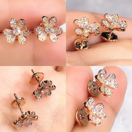 Huitan Fresh Style Flower Shape Stud Earrings