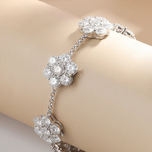 Serenty Day 17.5cttw D Color 5mm Full Moissanite Bracelet