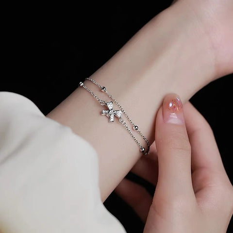 Korean Delicate Silver Color Geometric Bracelet