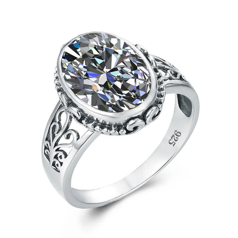 Classic Vintage Silver 925 Aquamarine Ring