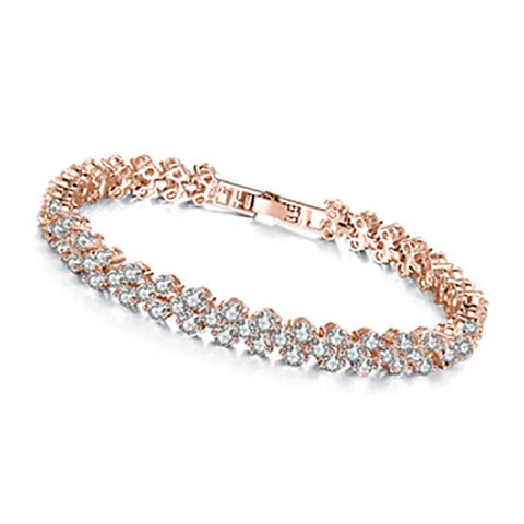 Luxury Roman Crystal Geometric Chain Bracelets