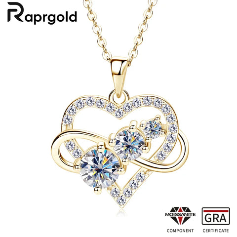 Moissanite Infinite Love Heart Pendant Necklace